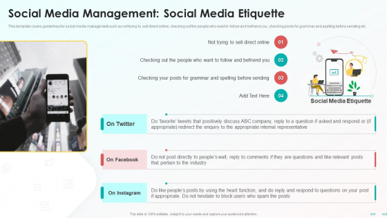 Social Media Management Social Media Etiquette Introduction PDF