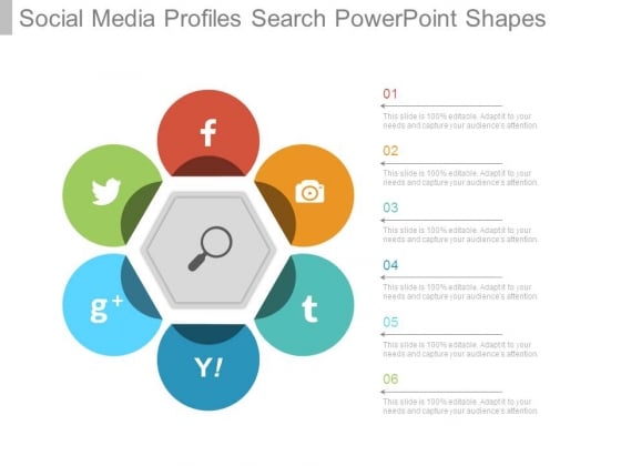 social media profiles search powerpoint shapes powerpoint templates