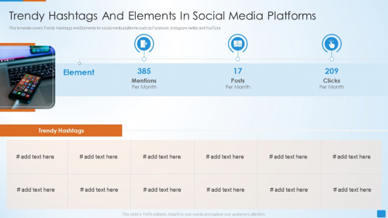 Social Network Strategy Pitch Deck Trendy Hashtags And Elements Background PDF Social Network Strategy Pitch Deck Trendy Hashtags And Elements Background PDF