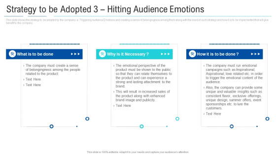 Soft Drink Firm Revamping Business To Healthy Drinks Strategy To Be Adopted 3 Hitting Audience Emotions Introduction PDF Soft Drink Firm Revamping Business To Healthy Drinks Strategy To Be Adopted 3 Hitting Audience Emotions Introduction PDF