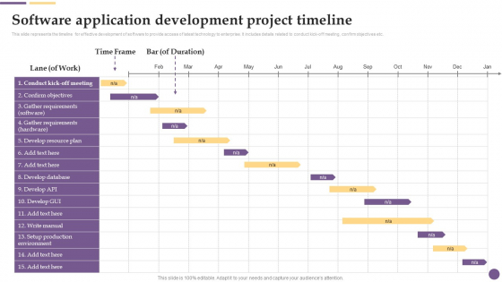 Software Development Software Application Development Project Timeline Microsoft PDF