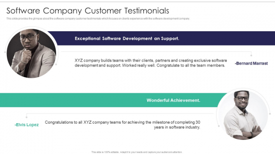 Software Firm Stakeholder Capital Raising Elevator Software Company Customer Testimonials Professional PDF Software Firm Stakeholder Capital Raising Elevator Software Company Customer Testimonials Professional PDF