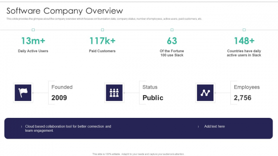 Software Firm Stakeholder Capital Raising Elevator Software Company Overview Graphics PDF Software Firm Stakeholder Capital Raising Elevator Software Company Overview Graphics PDF