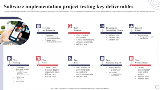 Software Implementation Project Testing Key Deliverables Application Deployment Project Plan Designs PDF
