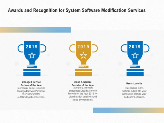 Software Maintenance Awards And Recognition For System Software Modification Services Information PDF