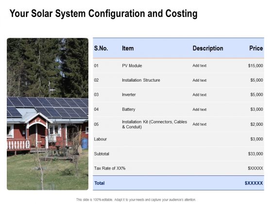 Solar Panel Maintenance Your Solar System Configuration And Costing Ppt Icon Layouts PDF Solar Panel Maintenance Your Solar System Configuration And Costing Ppt Icon Layouts PDF