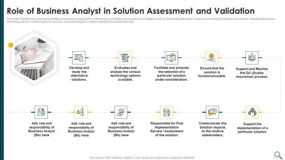 Solution Evaluation Criteria Assessment And Threat Impact Matrix Role Of Business Analyst Download PDF