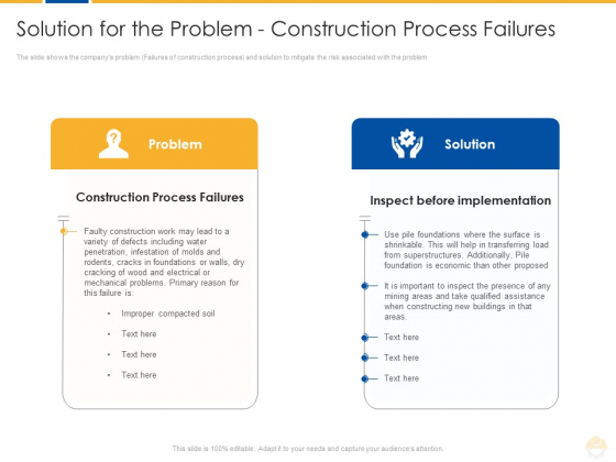 Solution For The Problem Construction Process Failures Ppt Portfolio Themes PDF Solution For The Problem Construction Process Failures Ppt Portfolio Themes PDF