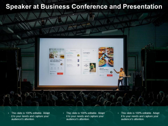 Speaker At Business Conference And Presentation Ppt PowerPoint Presentation Icon Infographics