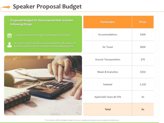 Speaking Engagement Speaker Proposal Budget Ppt Professional Infographic Template PDF Speaking Engagement Speaker Proposal Budget Ppt Professional Infographic Template PDF