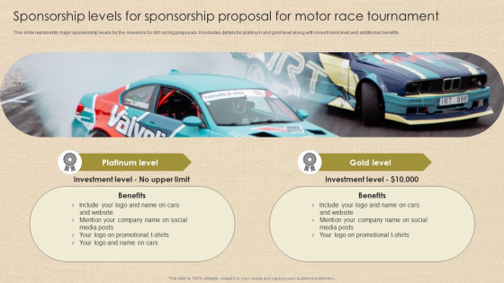 Sponsorship Levels For Sponsorship Proposal For Motor Race Tournament Rules PDF