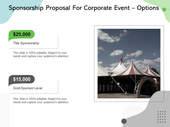 Sponsorship Proposal For Corporate Event Options Ppt Ideas Maker PDF