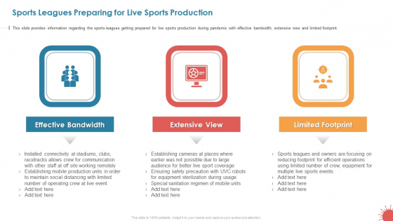 Sports Leagues Preparing For Live Sports Production Icons PDF Sports Leagues Preparing For Live Sports Production Icons PDF