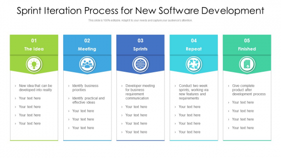 Sprint Iteration Process For New Software Development Ppt PowerPoint Presentation Icon Diagrams PDF