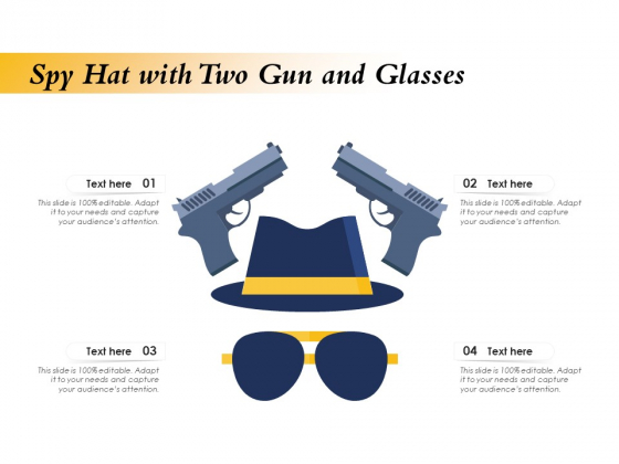 Spy Hat With Two Gun And Glasses Ppt PowerPoint Presentation Icon Pictures PDF