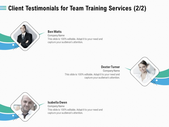 Staff Engagement Training And Development Client Testimonials For Team Training Services Planning Download PDF