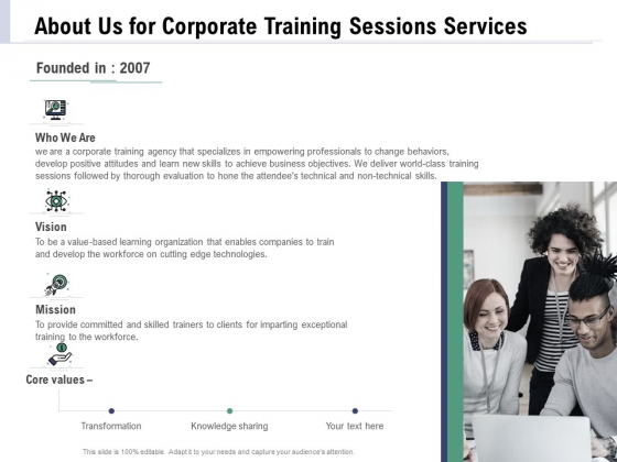 Staff Engagement Training And Development Proposal About Us For Corporate Training Sessions Services Inspiration PDF Staff Engagement Training And Development Proposal About Us For Corporate Training Sessions Services Inspiration PDF