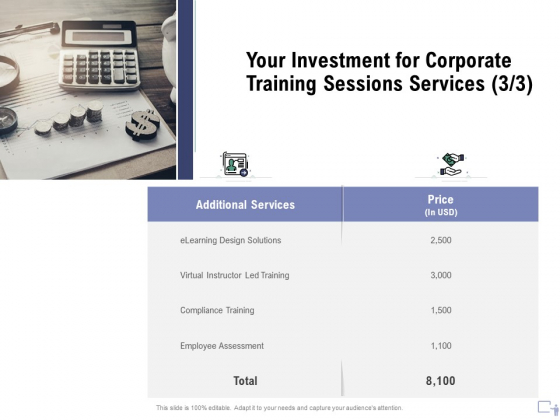 Staff Engagement Training And Development Proposal Your Investment For Corporate Training Sessions Services Demonstration PDF Staff Engagement Training And Development Proposal Your Investment For Corporate Training Sessions Services Demonstration PDF