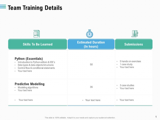 Staff Engagement Training And Development Team Training Details Portrait PDF Staff Engagement Training And Development Team Training Details Portrait PDF