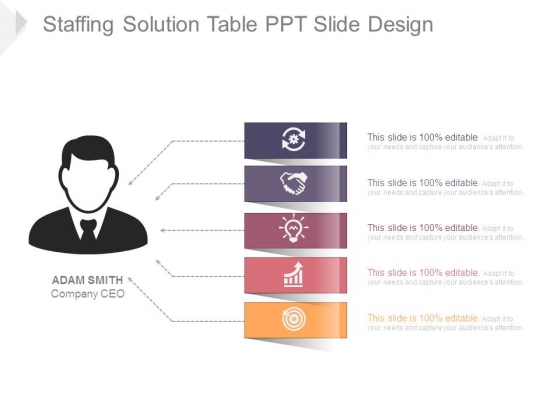 Staffing Solution Table Ppt Slide Design