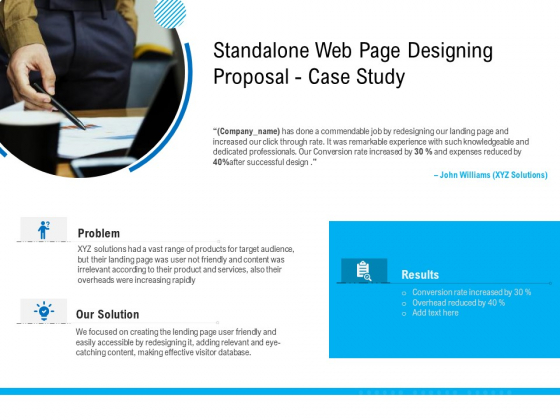 Standalone Web Page Designing Proposal Case Study Designs PDF Standalone Web Page Designing Proposal Case Study Designs PDF