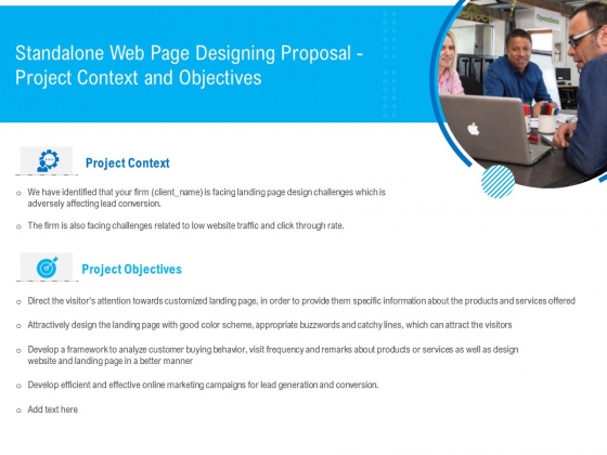 Standalone Web Page Designing Proposal Project Context And Objectives Formats PDF Standalone Web Page Designing Proposal Project Context And Objectives Formats PDF
