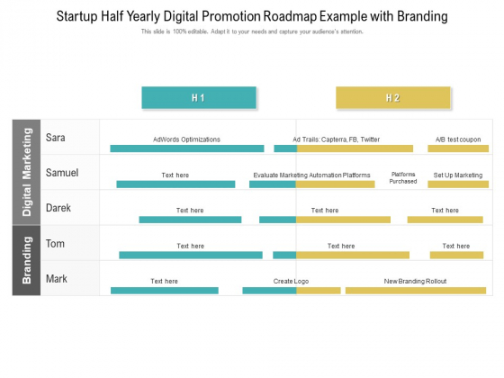 Startup Half Yearly Digital Promotion Roadmap Example With Branding Infographics Startup Half Yearly Digital Promotion Roadmap Example With Branding Infographics