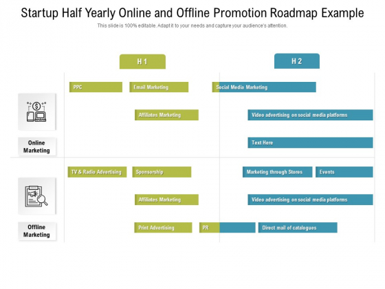Startup Half Yearly Online And Offline Promotion Roadmap Example Pictures Startup Half Yearly Online And Offline Promotion Roadmap Example Pictures
