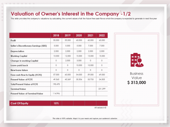 Startup Pitch To Raise Capital From Crowdfunding Valuation Of Owners Interest In The Company Structure PDF