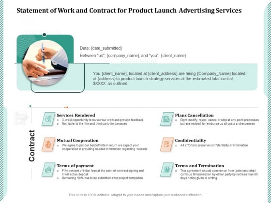 Statement Of Work And Contract For Product Launch Advertising Services Ppt PowerPoint Presentation Model Guidelines PDF Statement Of Work And Contract For Product Launch Advertising Services Ppt PowerPoint Presentation Model Guidelines PDF