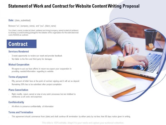 Statement Of Work And Contract For Website Content Writing Proposal Ppt Infographics Tips PDF Statement Of Work And Contract For Website Content Writing Proposal Ppt Infographics Tips PDF
