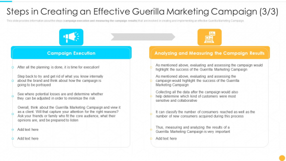 Steps In Creating An Effective Guerilla Marketing Campaign Core Categories Of Offline Promotion Methods Guidelines PDF
