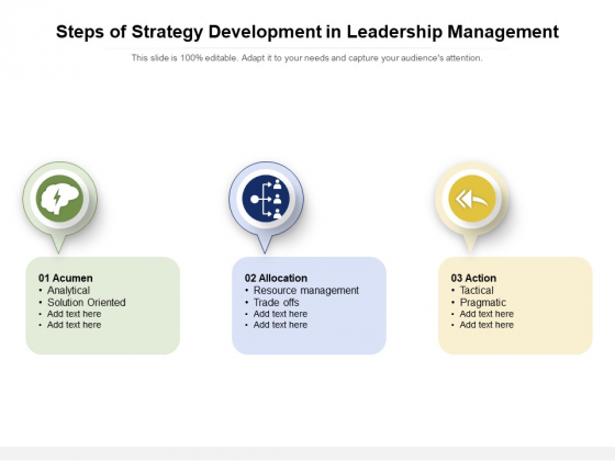 Steps Of Strategy Development In Leadership Management Ppt Powerpoint Presentation Infographic Template Information Pdf Steps Of Strategy Development In Leadership Management Ppt Powerpoint Presentation Infographic Template Information Pdf