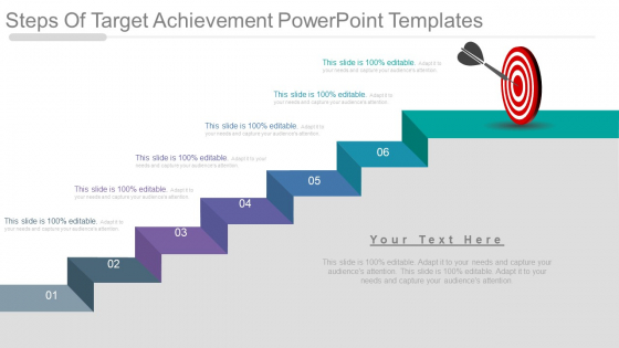 Steps Of Target Achievement Powerpoint Templates