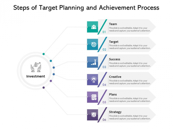 Steps Of Target Planning And Achievement Process Ppt PowerPoint Presentation File Inspiration PDF