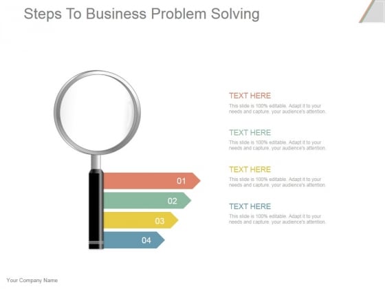 Steps To Business Problem Solving Ppt PowerPoint Presentation Deck