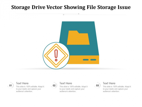 Storage Drive Vector Showing File Storage Issue Ppt PowerPoint Presentation Infographic Template Template PDF