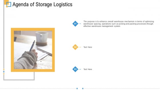 Storage Logistics Agenda Of Storage Logistics Infographics PDF