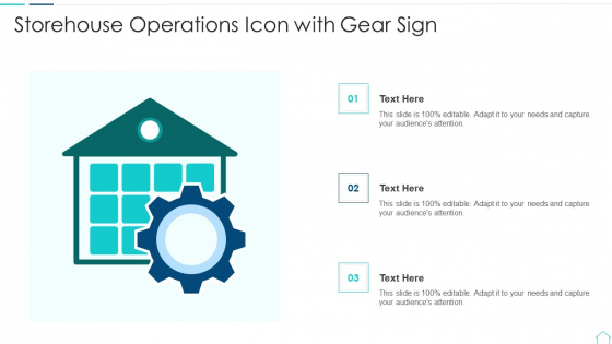 Storehouse Operations Icon With Gear Sign Portrait PDF