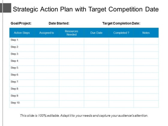 Strategic Action Plan With Target Competition Date Ppt PowerPoint Presentation File Templates PDF Strategic Action Plan With Target Competition Date Ppt PowerPoint Presentation File Templates PDF