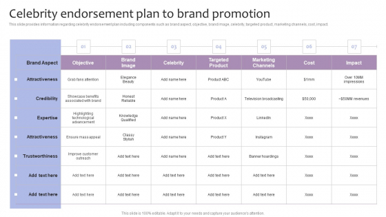 Strategic Brand Management Celebrity Endorsement Plan To Brand Promotion Download PDF
