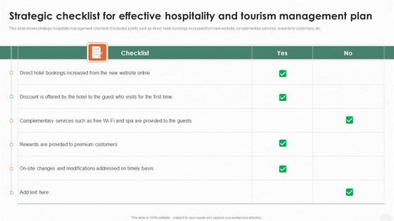 Strategic Checklist For Effective Hospitality And Tourism Management Plan Mockup PDF Strategic Checklist For Effective Hospitality And Tourism Management Plan Mockup PDF