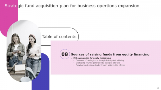 Strategic Fund Acquisition Plan For Business Opertions Expansion Ppt PowerPoint Presentation Complete Deck With Slides good template