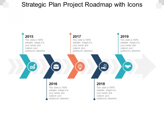 Strategic Plan Project Roadmap With Icons Ppt PowerPoint Presentation Ideas Themes