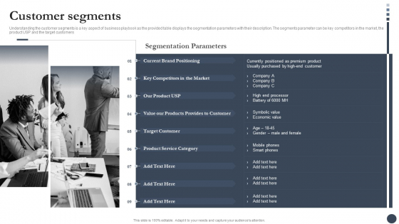 Strategic Playbook For Enterprise Administration Customer Segments Formats PDF