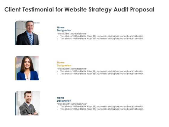 Strategic SEO Audit Client Testimonial For Website Strategy Audit Proposal Guidelines PDF