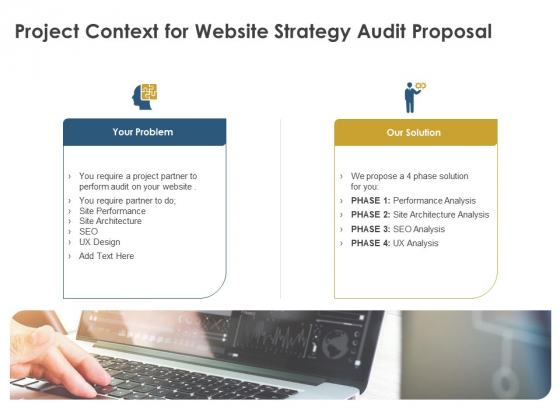 Strategic SEO Audit Project Context For Website Strategy Audit Proposal Summary PDF