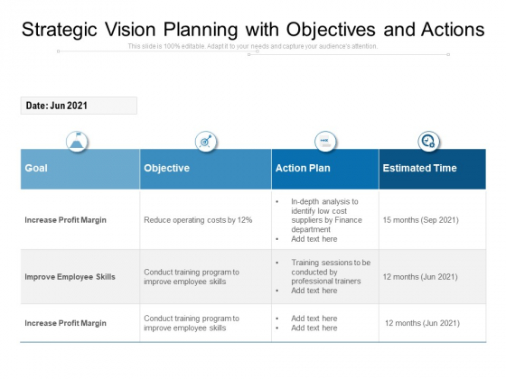 Strategic Vision Planning With Objectives And Actions Ppt PowerPoint Presentation Gallery Brochure PDF Strategic Vision Planning With Objectives And Actions Ppt PowerPoint Presentation Gallery Brochure PDF