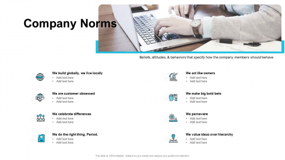 Strategies For Improving Corporate Culture Company Norms Ppt Icon Portfolio PDF