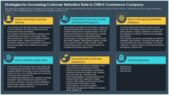 Strategies For Increasing Customer Retention Rate In CNN E Commerce Company Designs PDF Strategies For Increasing Customer Retention Rate In CNN E Commerce Company Designs PDF